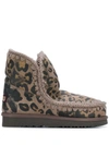 Mou Leopard Print Boots In Leopard Elephant Grey