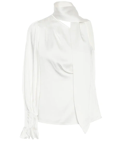 Peter Pilotto Satin One Shoulder Top - Atterley In White