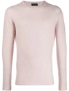 Roberto Collina Long Sleeve Fitted Jumper In Pink