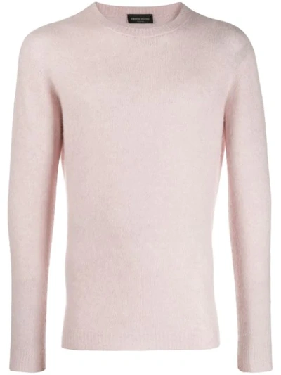 Roberto Collina Long Sleeve Fitted Jumper In Pink