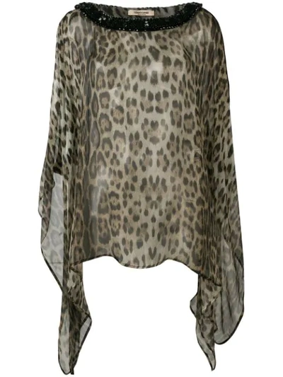 Roberto Cavalli Leopard-print Blouse In Brown