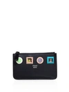 Fendi Studded Leather Rainbow Coin Holder In Black