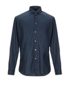 Grey Daniele Alessandrini Solid Color Shirt In Dark Blue