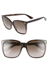 Gucci 57mm Square Sunglasses - Havana/ Brown In Havana/brown Gradient