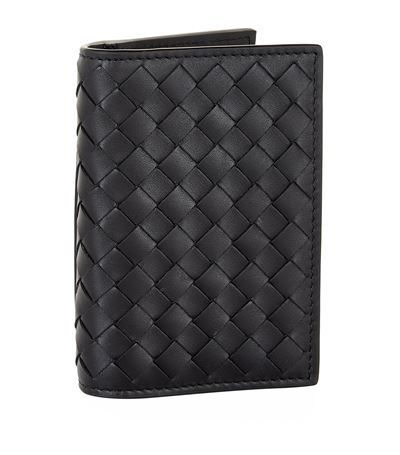 Bottega Veneta Intrecciato Leather Passport Holder In Black | ModeSens