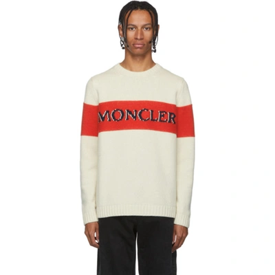 Moncler Genius 2 Moncler 1952 Logo-embroidered Colour-block Wool Sweater In Neutrals