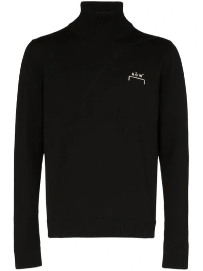 A-cold-wall* Logo-embroidered Roll-neck Jumper In Black