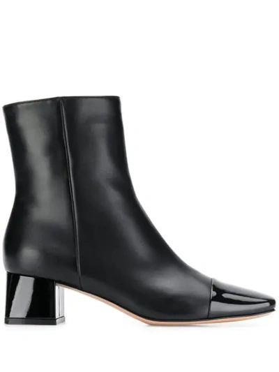 Gianvito Rossi Contrast Toe Ankle Boots In Black