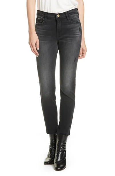 Frame Le Garcon Cropped Raw Edge Jeans In Jacqueline