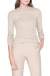 Akris Fine Ribbed Cashmere & Silk Top In Clay