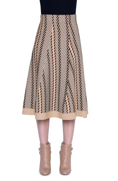 Akris Women's Diagonal Jacquard Tweed A-line Skirt In Neutral