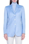 Akris Gan Single-breasted Cashmere & Silk Twill Jacket In Ice