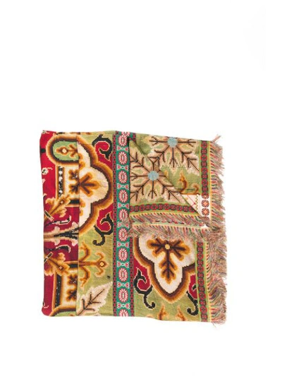 Pierre-louis Mascia Floral Embroidered Scarf In Green