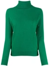 N•peal Polo Neck Sweater In Green