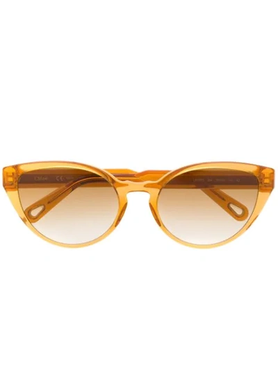 Chloé Willow Cat-eye Frame Sunglasses In Gold
