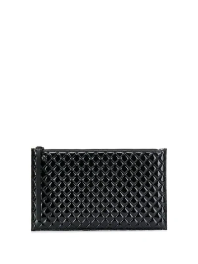 Alexander Mcqueen Diamond Quilted Clutch In Black