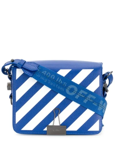 Off-white Diagonal Stripe Crossbody Bag In Blue