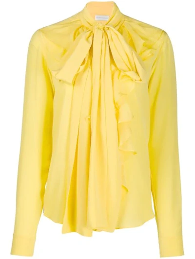 Faith Connexion Ruffled Long Sleeve Shirt In Yellow
