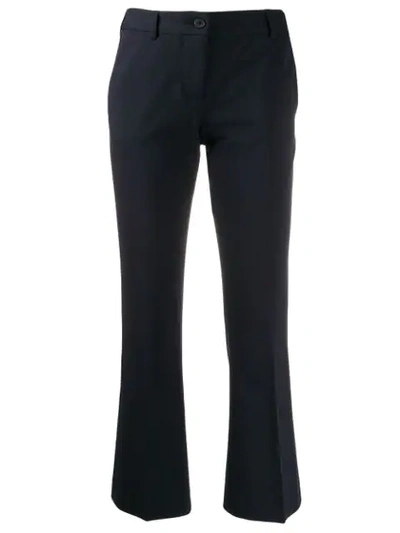 Alberto Biani Cropped Slim-fit Trousers In Blue