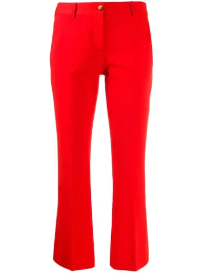Alberto Biani Cropped Slim-fit Trousers In Red