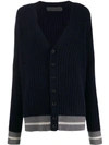 The Elder Statesman Ribbed Cashmere Cardigan In Blue