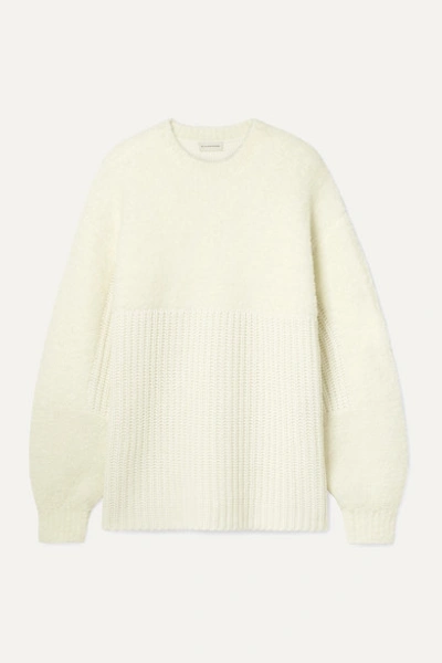 By Malene Birger Joannas Oversized Paneled Wool-blend Sweater In Cream