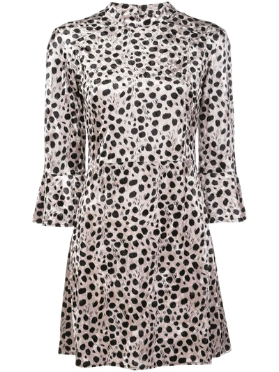 Hvn Ashley Leopard-print Velvet Mini Dress In Neutrals