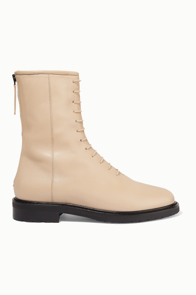 cream boots leather