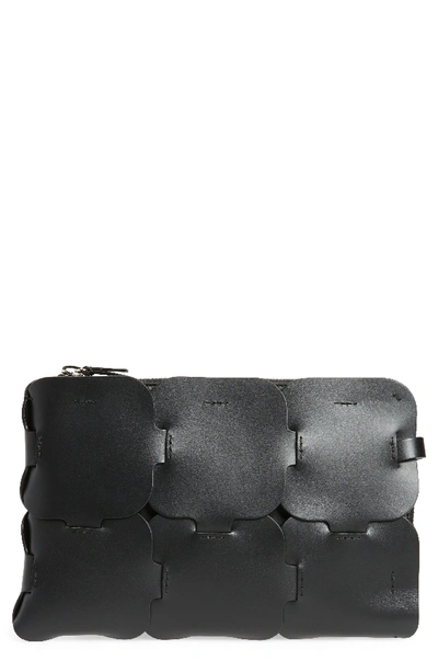 Paco Rabanne Draggone Calf Leather Clutch Bag In Black