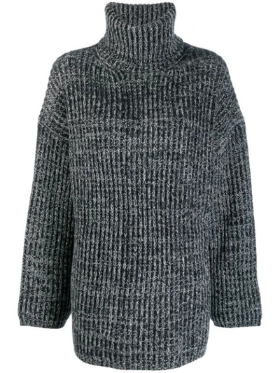 Acne Studios Ribbed-knit Wool Turtleneck Sweater In Grey