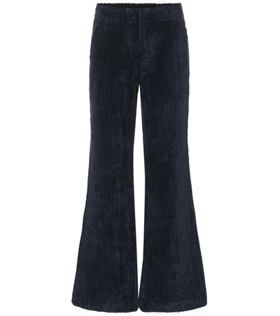 Acne Studios Cotton-corduroy Flared Pants In Blue