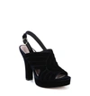 Diane Von Furstenberg Tabby Layered Velvet Platform Slingback Sandals In Navy