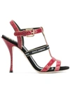 Dolce & Gabbana Sandal In Ayers Snakeskin And Suede In Multi