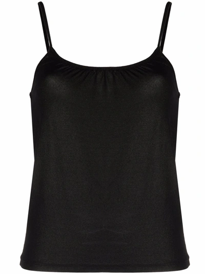 Majestic Scoop Neck Camisole Tee In Black