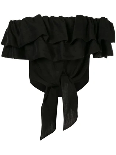Manning Cartell Cropped Global Roaming Top In Black