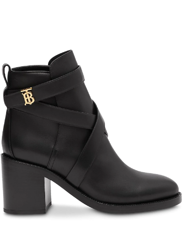 Pryle Block High-heel Booties In Black 