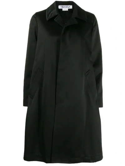 Comme Des Garçons Comme Des Garçons Concealed Front Fastening Coat In Black