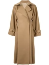 Boyarovskaya Clasp-embellished Oversized Coat In Brown
