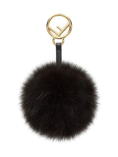 Fendi Pom Pom Charm In Black