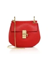 Chloé Women's Small Drew Leather Saddle Bag In Red