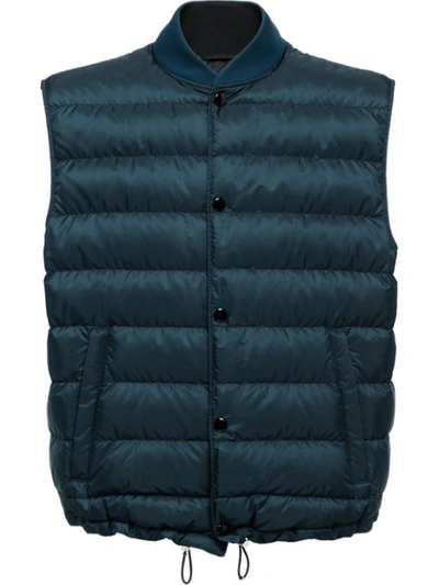 Prada Padded Gilet In Blue