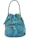 Prada Saffiano Leather Bucket Bag In Blue
