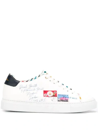 Paul Smith Basso Envelope Print Sneakers In White
