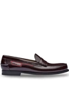 Prada Logo Loafers In Red