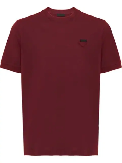 Prada Crew Neck T-shirt In Red