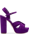 Prada Suede Sandals In Purple