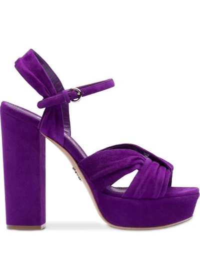 Prada Suede Sandals In Purple