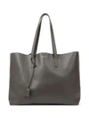 Saint Laurent Large Leather Shopper In Storm