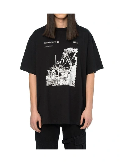 Off-white Ruined Factory S/s Over Tee In Black White