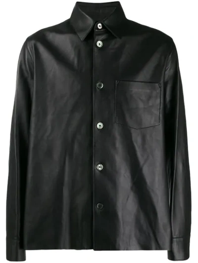 Our Legacy Leather Jacket In Black Leather